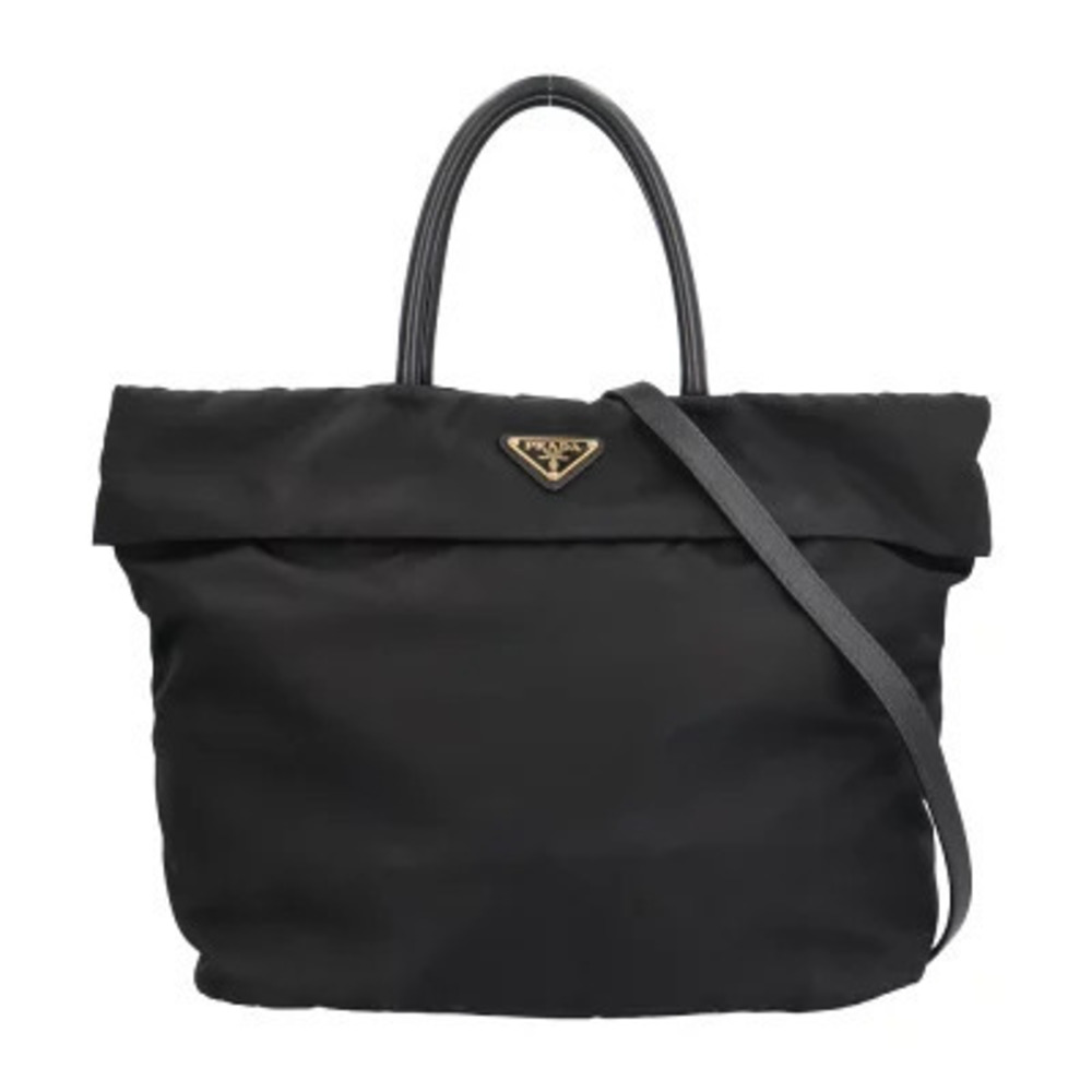 Prada Tessuto Saffiano Leather Shoulder Bag Black